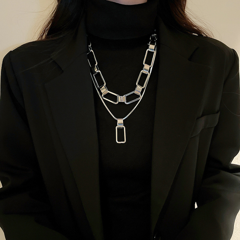 欧美跨境几何水滴高级感项链小众气质冷淡风毛衣链秋冬新款饰品女详情26