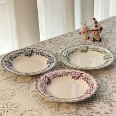 中古食器フランスレトロ8インチ皿料理皿家庭用陶磁器デザート皿洋食皿朝食パスタ皿
