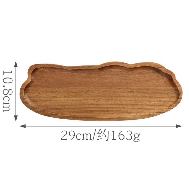 bandeja de madera de árbol de ebano, bandeja de almacenamiento de aire, plato de comedor oval japonés, pastel, pan, café, té, plato de madera sólida image 36