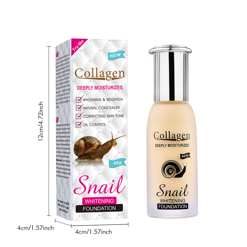fondotinta Peimei liquido SnailCollagen Whitening Concealer Foundation_voghion.com