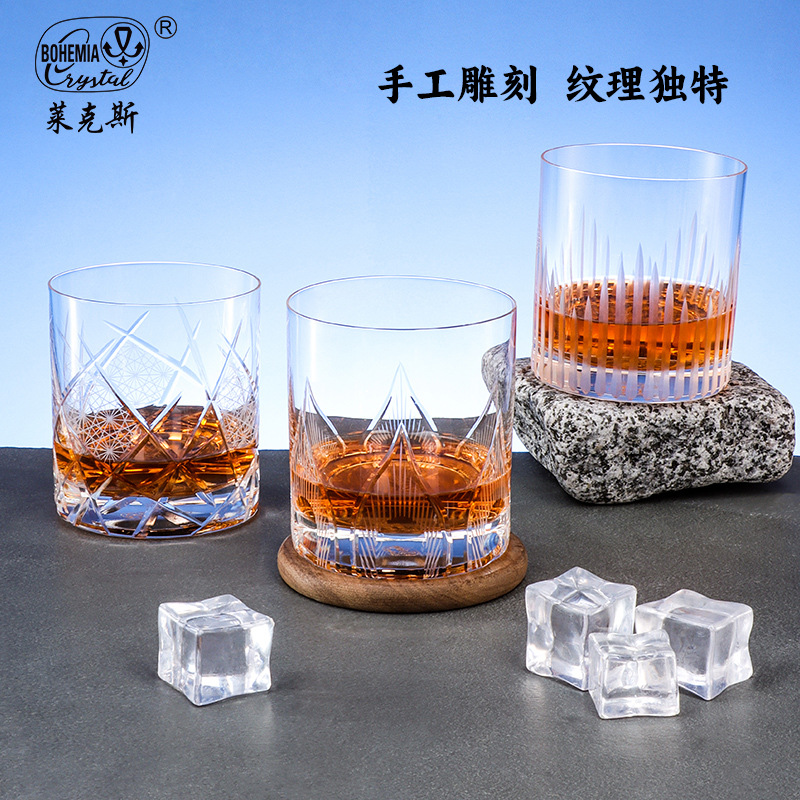 Caja de regalo de whisky de alta calidad importada de la República Checa, regalo de alta calidad, tazas de vino de cristal de corte de Edo