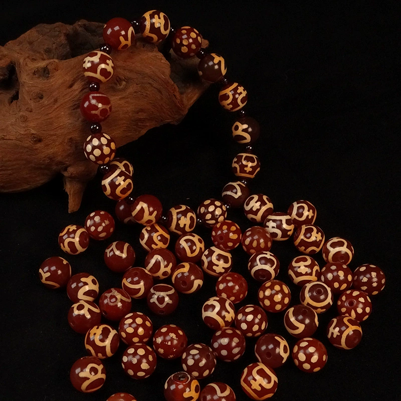 Бусины Dzi из натурального тибетского агата 5А, красные, в форме трехглазой звезды, 10*10 мм, для браслетов и ювелирных изделий