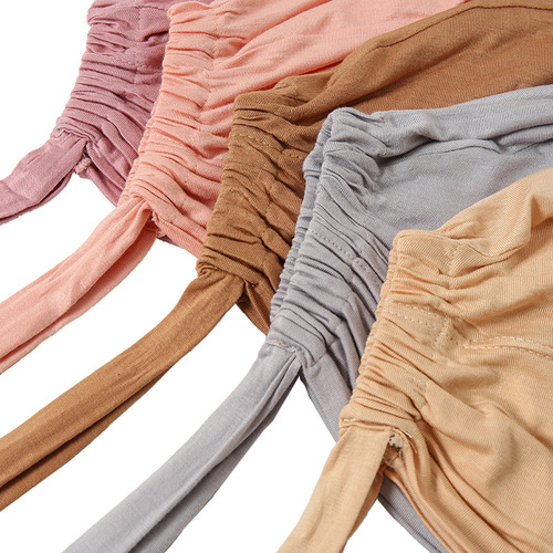 Cross-border best-selling modal elastic strap base cap, cotton skin-friendly drawstring adjustable solid color ethnic headscarf
