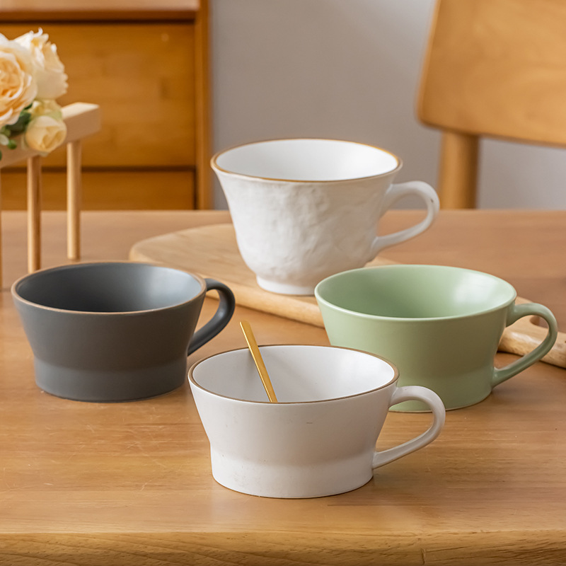 Taza de desayuno de gran capacidad Taza de cerámica Colección Taza de agua de alto valor Taza de avena con leche Taza casera Taza de café