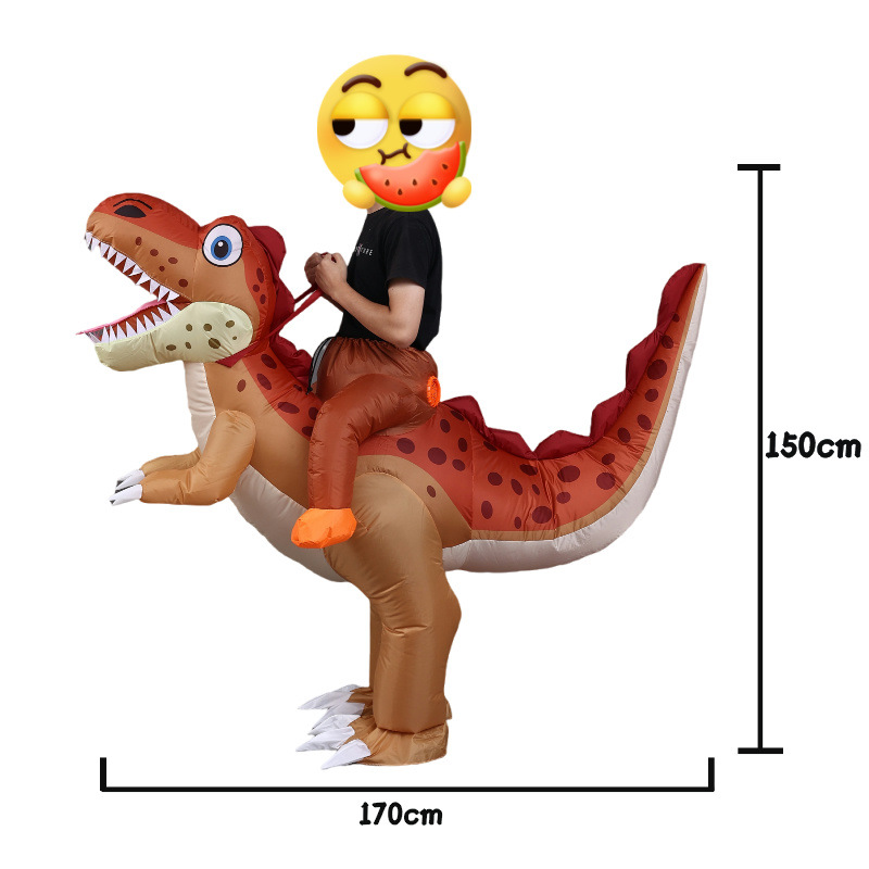 Nuevos trajes inflables de fiesta de dinosaurios naranja extraños transfronterizos para 160 - 190cm de altura