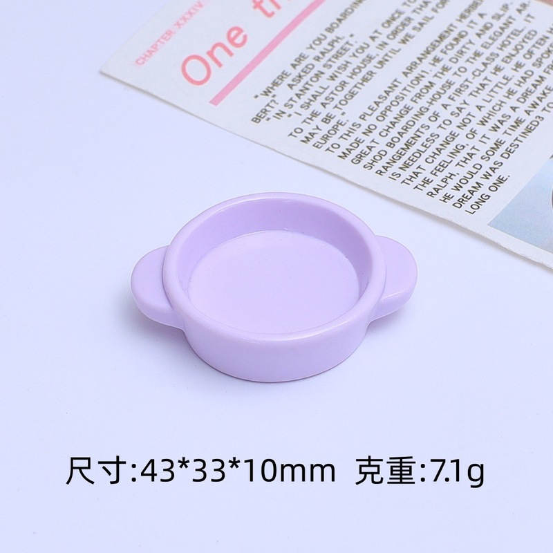 仿真双耳圆盘子创意食玩卡通diy饰品配件奶油胶树脂小配件材料包|undefined