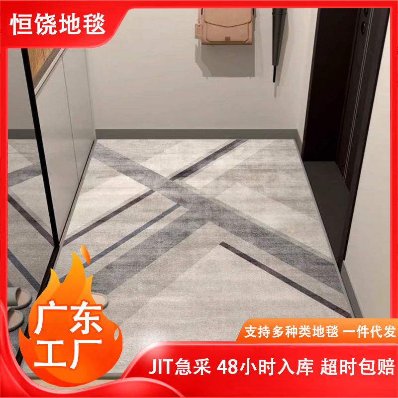 Guangzhou Factory Urgently Purchases Jit Drop-Shipping Scandinavian Entrance Door Crystal Velvet Carpet, Stain-Resistant and Non-Slip Floor Mat