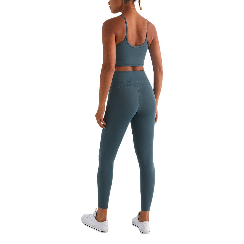 Nueva ropa de yoga traje de mujer cepillado desnudo sensación de secado rápido transpirable correr fitness deportes al aire libre ropa interior conjunto de dos piezas