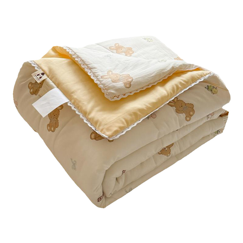 Colcha de verano de hilo de doble capa de verano, versión delgada, lavable a máquina, dormitorio de estudiantes, colcha de aire acondicionado, colcha doble de verano