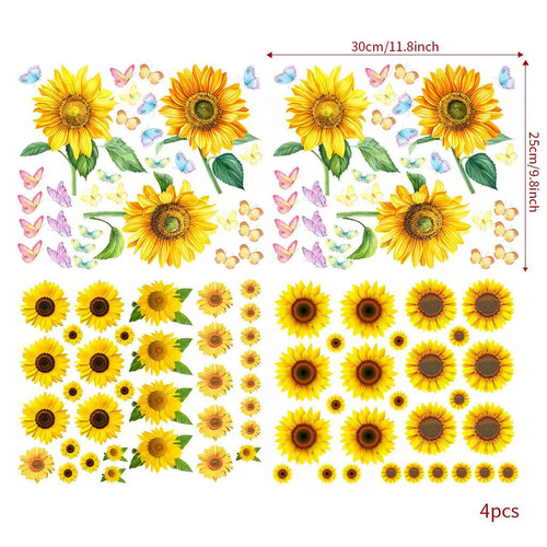 Summer Sunflower Sticker Cross-border Wholesale AF5950PVC Daughter Room DIY Pink Dot Sticker Distribution