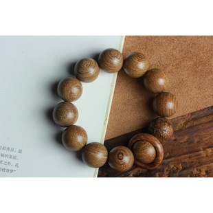 Authentic Natural Golden Sandalwood 20mm Bracelet with Running Ring Pixiu to Attract Wealth and Transfer Bracelet for Men to Wear Buddhist Beads