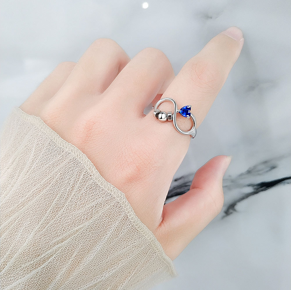1 Piece Fashion Heart Shape Copper Plating Zircon Womenu0027S Open Ring
