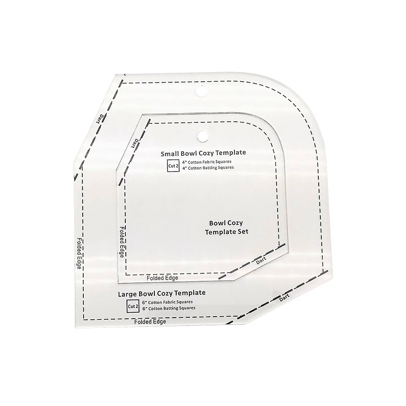 Diseño de prendas de vestir acrílico 90 ° regla de costura de tela de corte de tela doble regla de patrón de tela de corte