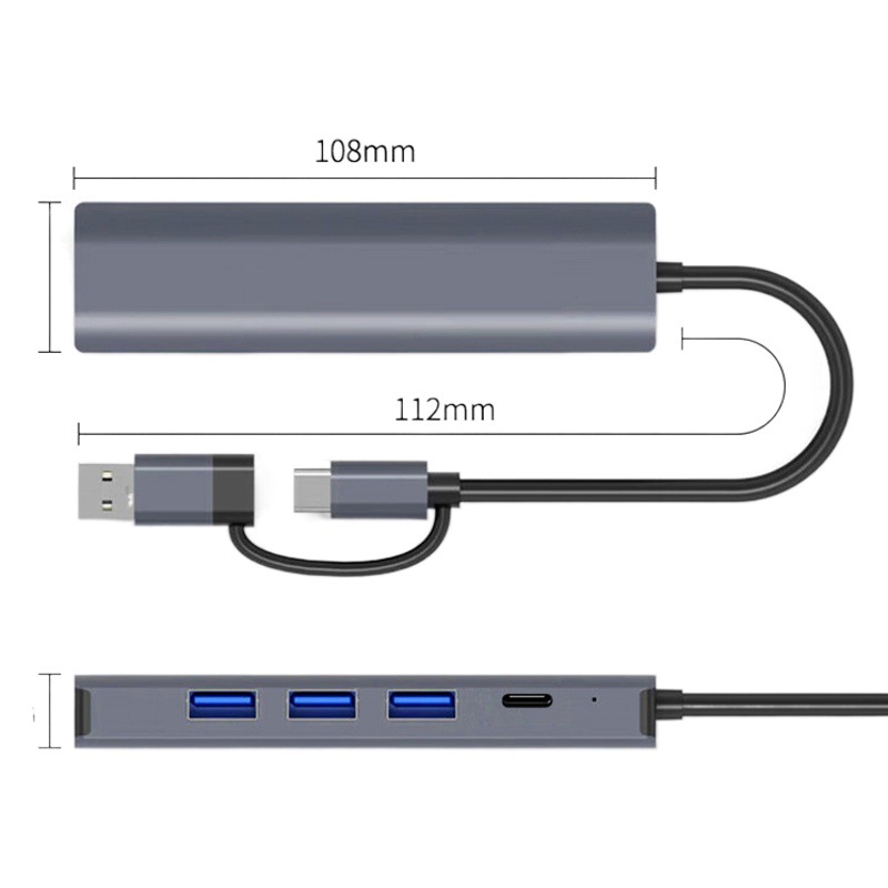 Nueva expansión de puerto de red Gigabit Dock cinco en uno de los HUB usb3.0 TYPE-C/USB-A expansión dos en uno
