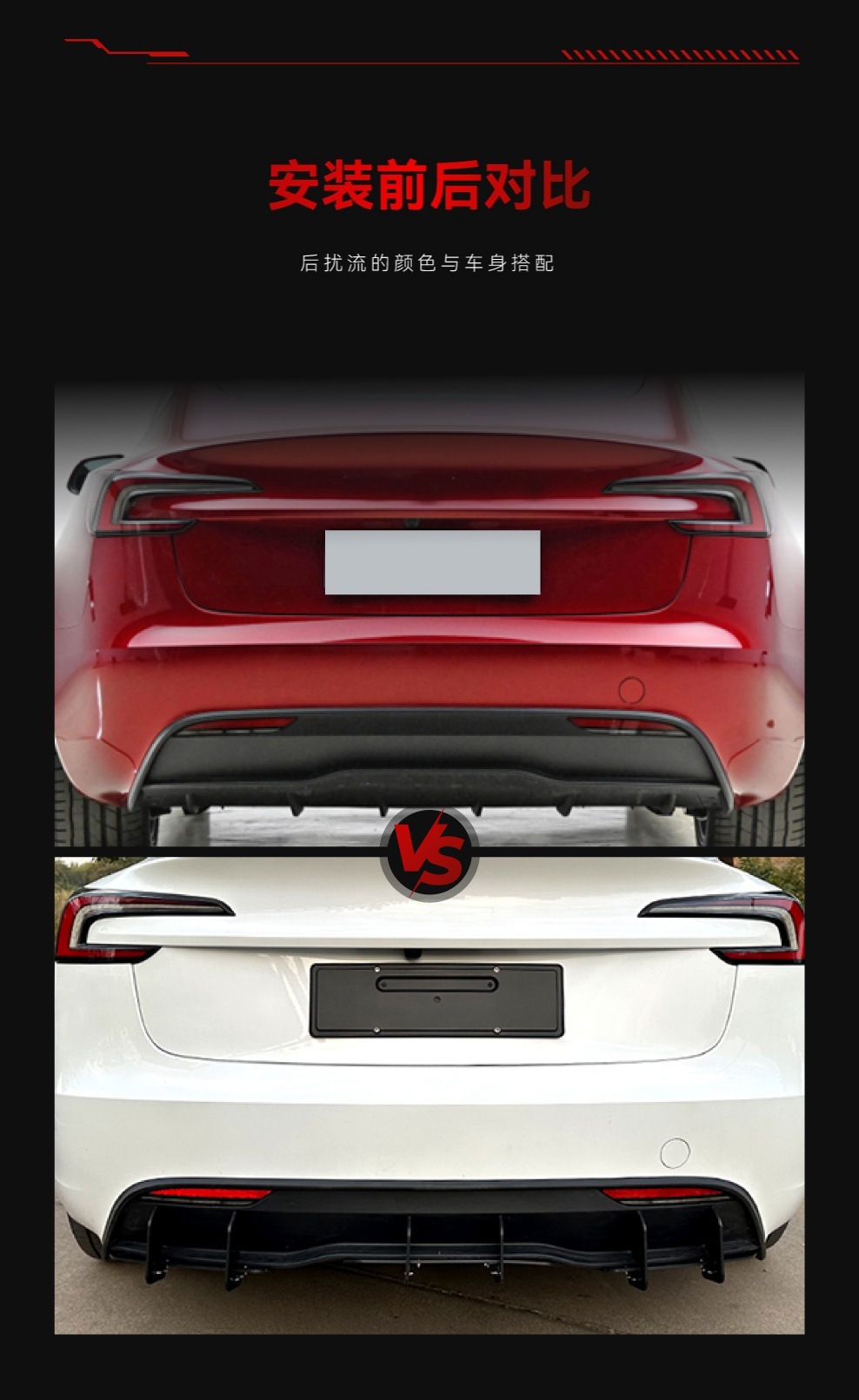 Applicable to 2023 Tesla Tesla model 3 modified tail lip rear lip rear blade spoiler cross-border modification