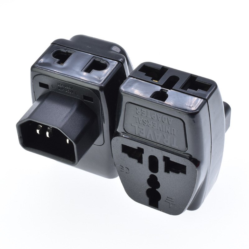 PDU品字C14三脚转家用插头机箱机柜电脑插座UPS服务器一转三扩展