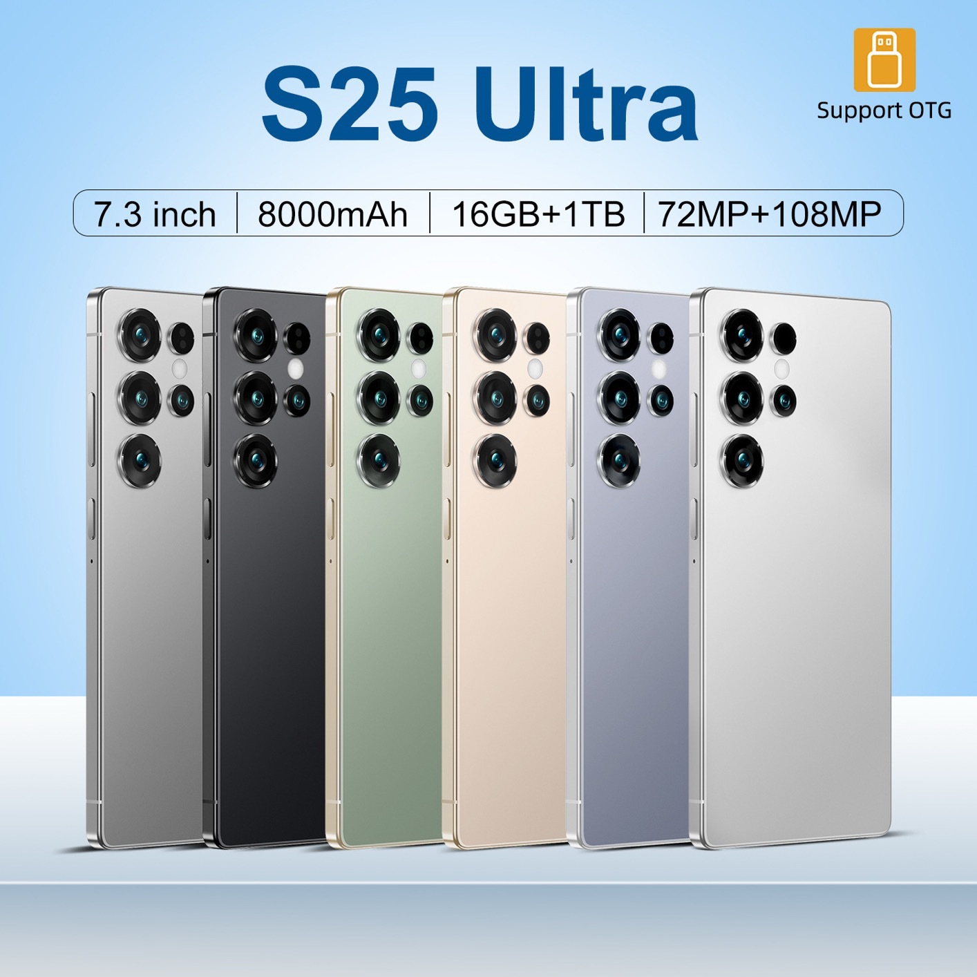 S25 Ultra Real 4+64Gb Cross-Border E-Commerce Hot-Selling Smart Android Real 4g Mobile Phone in Stock Smartphone