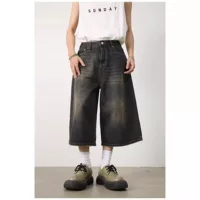 Men's denim shorts 2024 новый трансграничный высокое качество мужские укороченные брюки трендовые джинсовые шорты