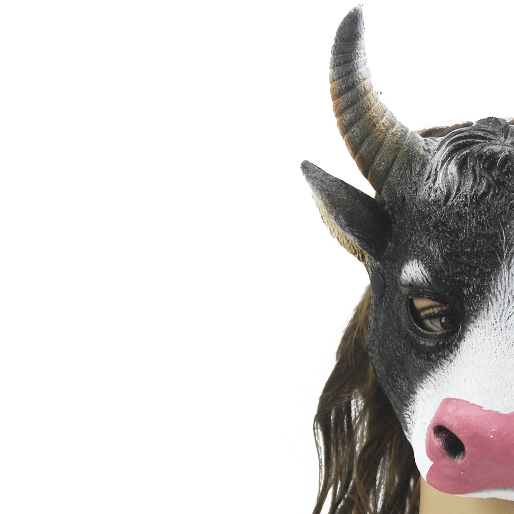 ハロウィン牛マスクマルディクロスボーダーハロウィンマスクPU動物マスクカーニバル衣装小道具