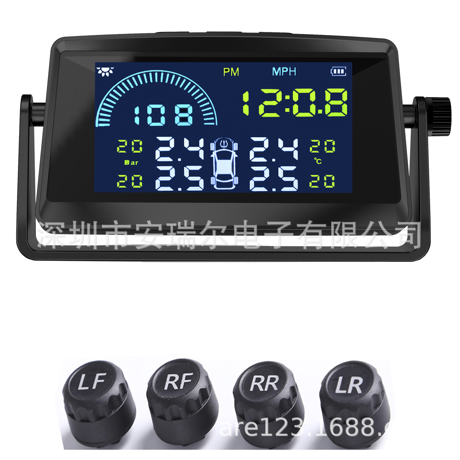 Anruier – Tire pressure monitoring system Monitor Multifunctional TPMS - b04a-external