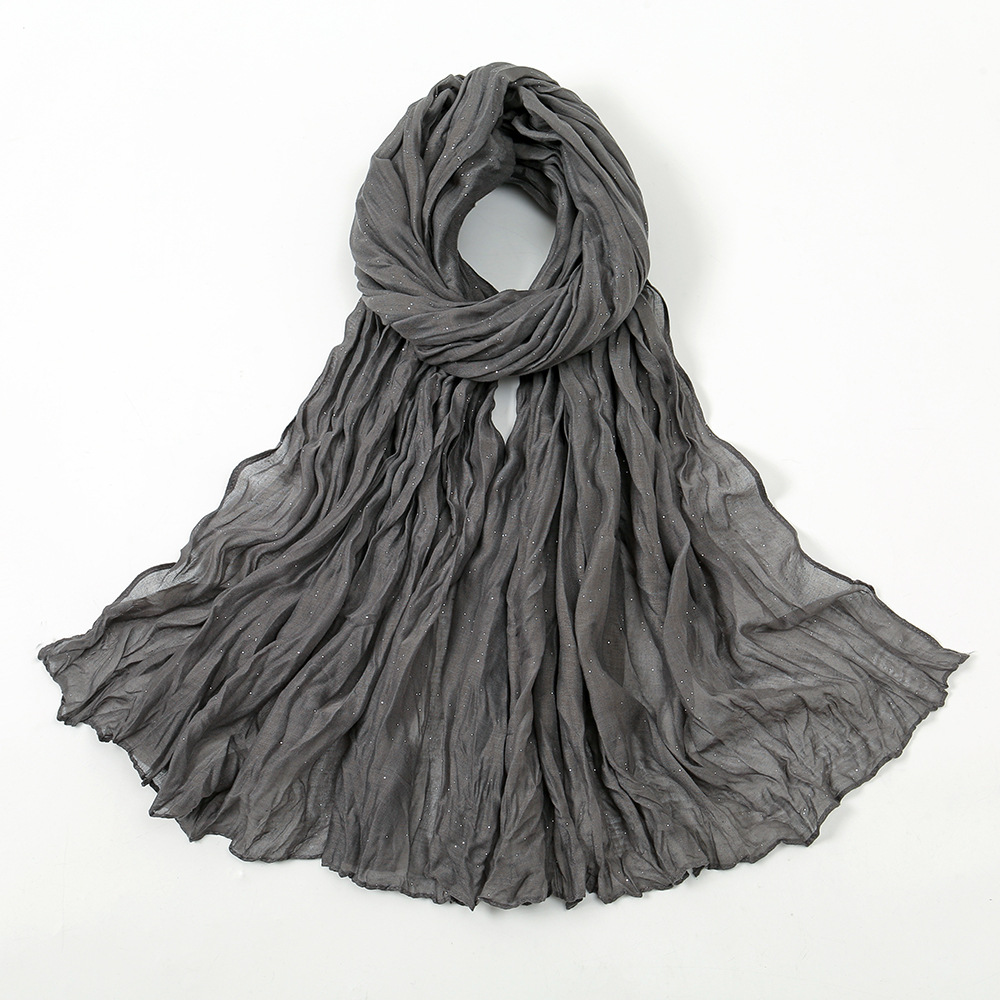 Women's Simple Style Solid Color Voile Polyester Scarf Shawl display picture 3