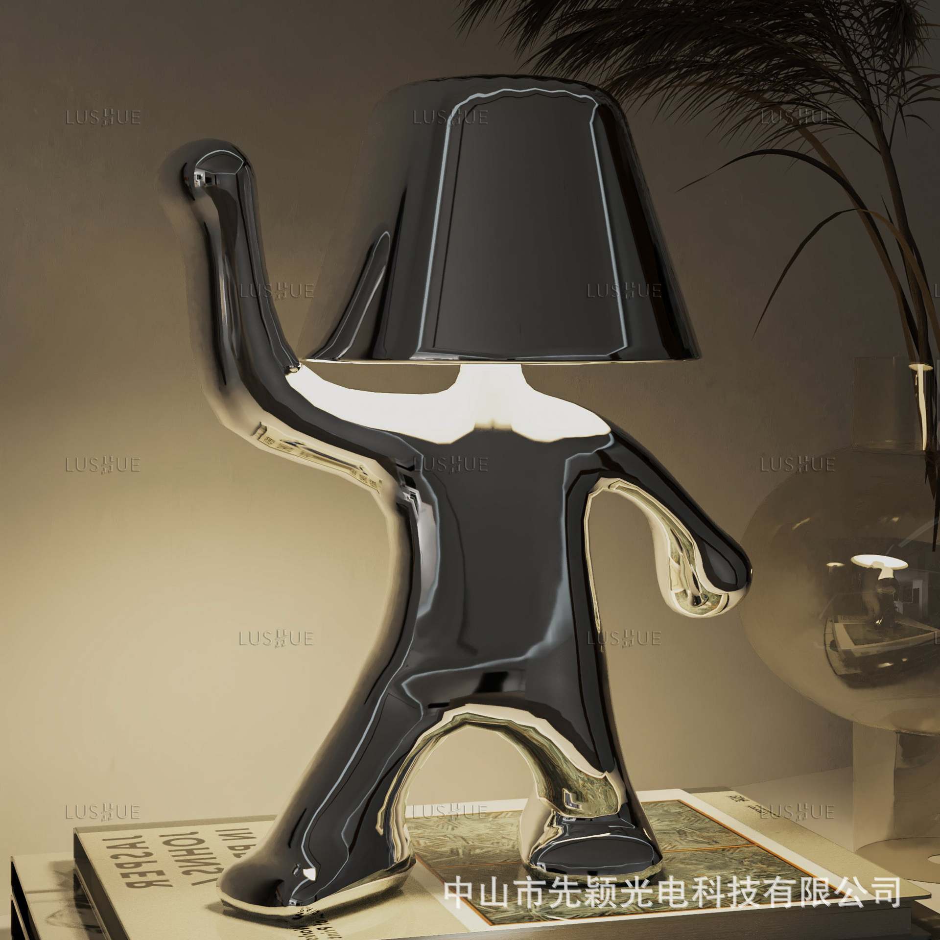 Fábrica transfronteriza Hermanos de oro lámpara de mesa decoración noche luz lámpara pensador