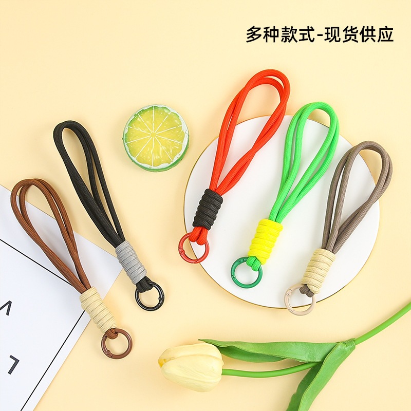 Cute outdoor backpack rope keychain, nylon braided rope, unisex climbing buckle, couple's wrist strap, car bag pendant
