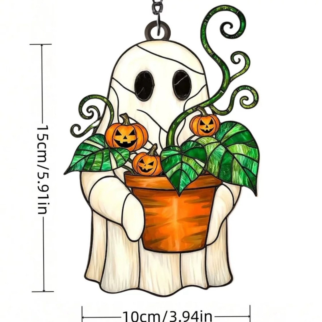 Nuevos productos transfronterizos de Halloween encantadores fantasmas atrapadores de sol pequeños fantasmas 2D planos acrílicos colgantes de atmósfera de vacaciones