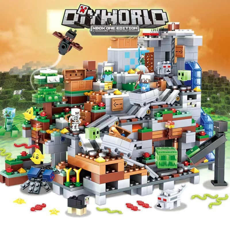 Compatible con bloques de construcción Lego mi mundo Órgano Cueva pequeña casa del árbol Aldea mina niños y niñas montado producto del rompecabezas