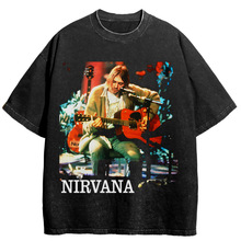 2025�¿�Nirvana�ֶ�ҡ����������Cobain����ˮϴ����vintageT��