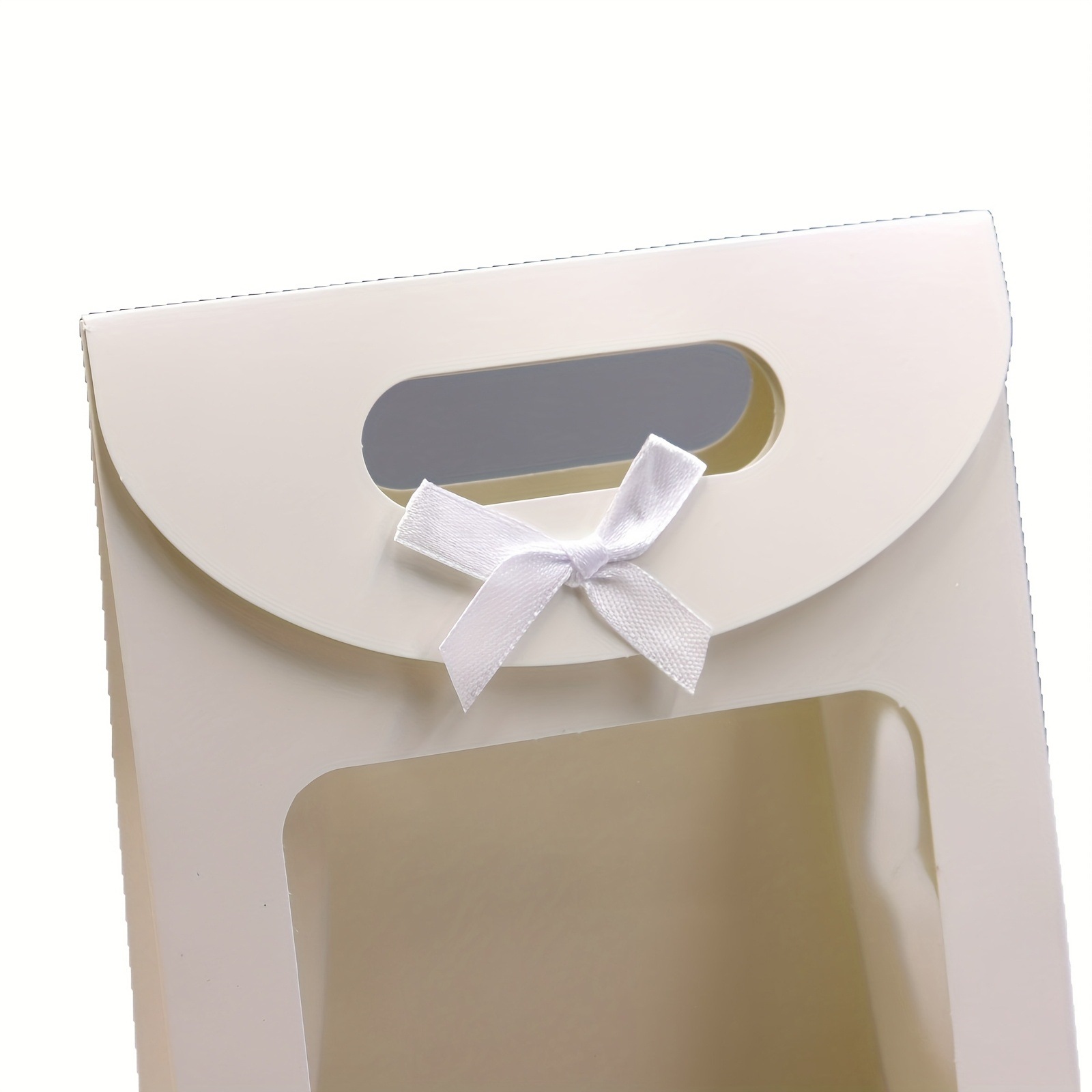 Bolsa transparente de Navidad personalizada tarjeta blanca tarjeta negra kraft portátil bolsa de regalo de arco