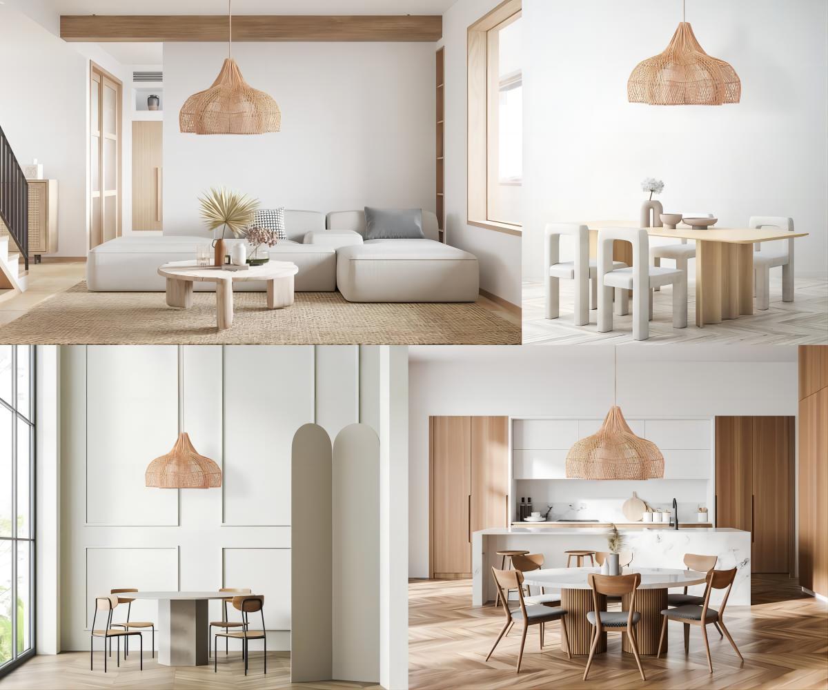 Lámparas de estilo japonés creativo ratán pantalla dormitorio restaurante B & B Zen salón de té Sudeste de Asia tejido araña