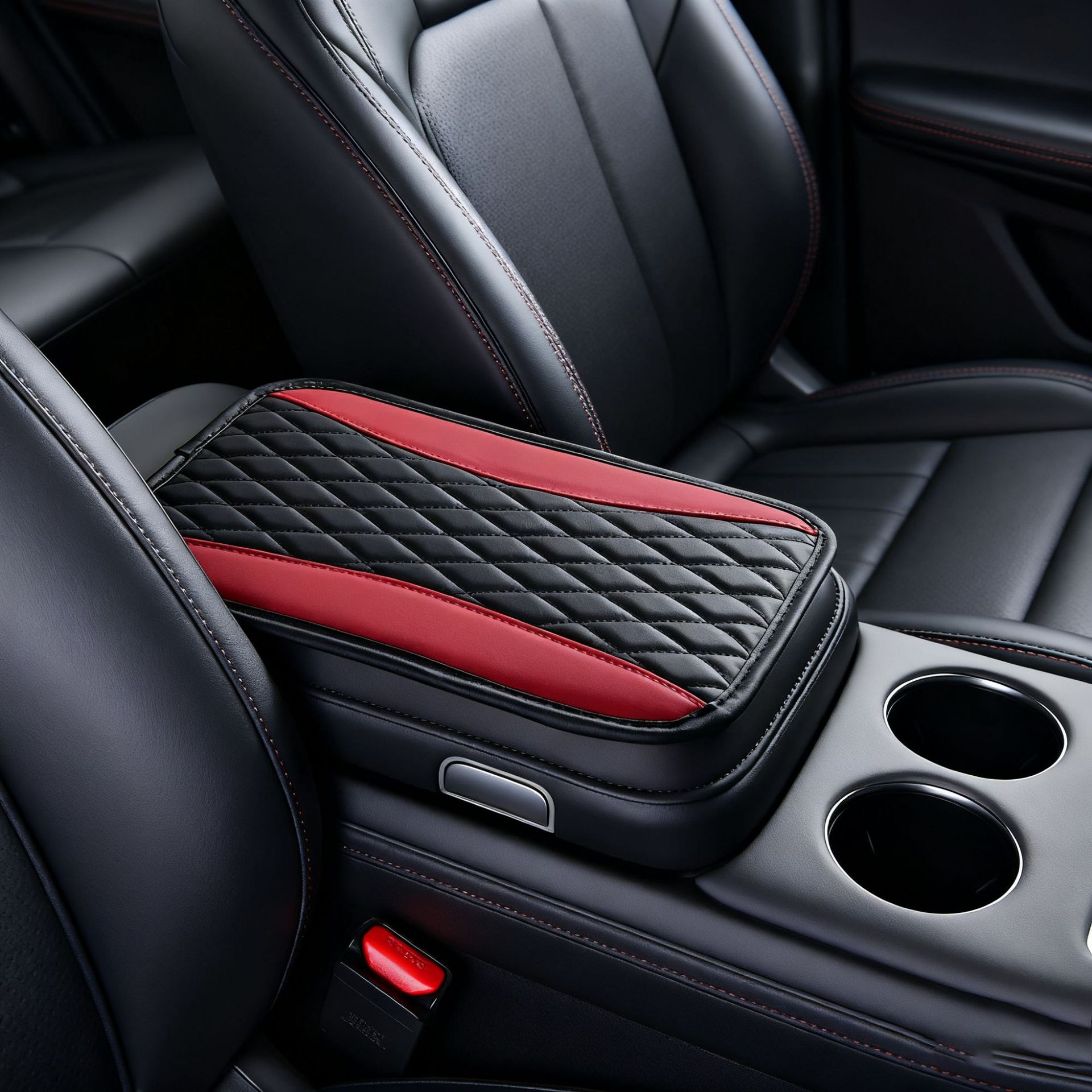 Four Seasons Universal Car Armrest Box Pad Pu Leather Embroidered Bubble Cross-Border Central Armrest Box Pad Wholesale