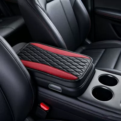 Four Seasons Universal Car Armrest Box Pad Pu Leather Embroidered Bubble Cross-Border Central Armrest Box Pad Wholesale