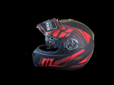 Helmet for Riding, Delivery, Cross-Border | Motosiklet kaskı (dəbilqə) - matt-black-red-flower-m-size-57-58cm