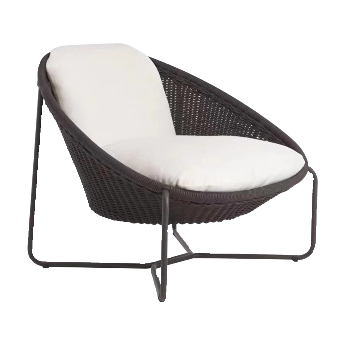 Ocio al aire libre sofá de caña patio jardín silla de trenzado de cuerda de doble persona interior y exterior balcón combinación de sillón de relajación
