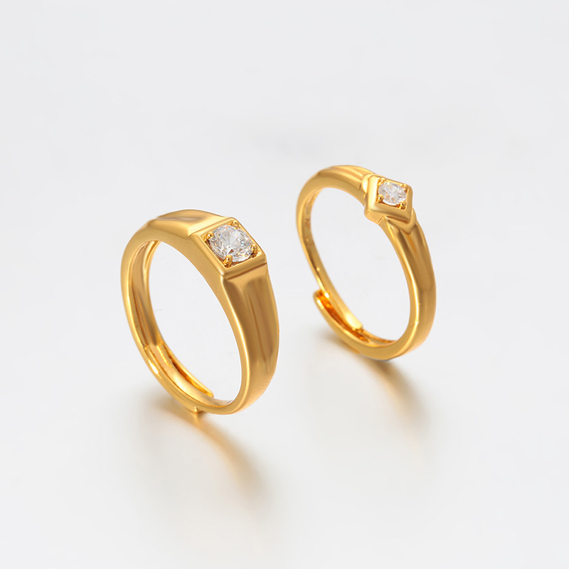 Xuping anillo de pareja transfronterizo de tendencia de personalidad de aleación de cobre chapado 24k anillo de matrimonio de estilo europeo y americano para hombres y mujeres al por mayor