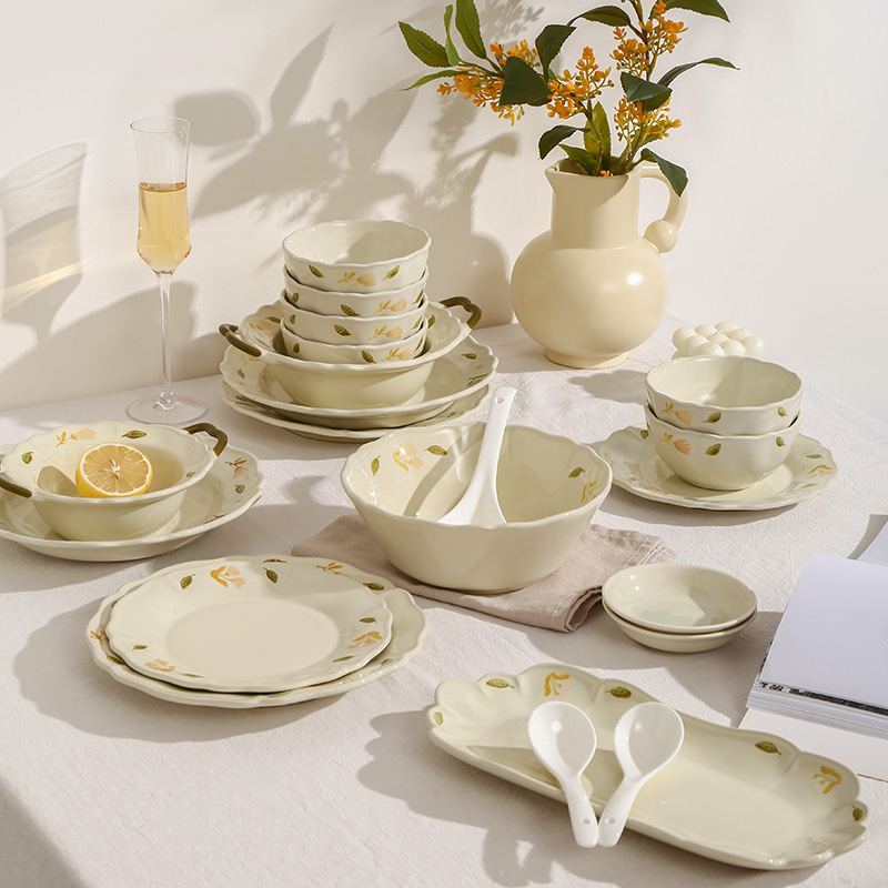 Juego de Vajilla de Porcelana Apto para Microondas para Hogar