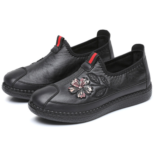 2024 Spring and Autumn New Women's Shoes Non-slip Soft Sole Comfortable Wear-Resistant Casual One-Step Middle-aged and Elderly Mom Shoes
