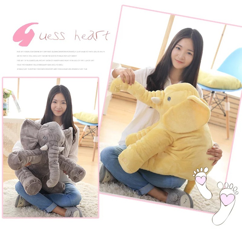 Soft Stuffed Elephant Plush Toy For Babies Sleeping Comfort Pillow_voghion.com