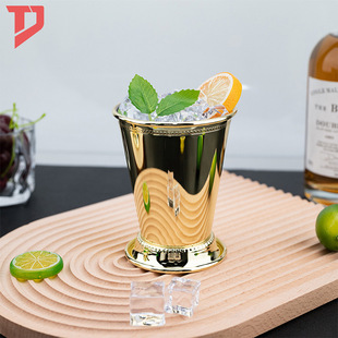 Stainless Steel Curled Mint Julip Cup 304 European Standard Bead Cup Factory Direct Supply Mojito Cocktail Cup