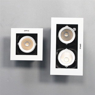 Op Led Grille Spotlight Lingqing Cob Bean Gall Lamp Single Head 5W7W10W Double Head 10W14W20W Square Downlight