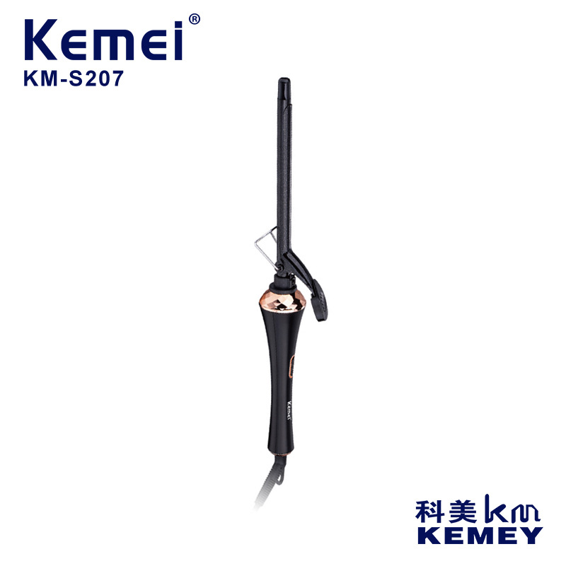 Rizador de pelo Kemei transfronterizo KM-S207 con control automático de temperatura, pantalla digital y rizador ultrafino, venta al por mayor