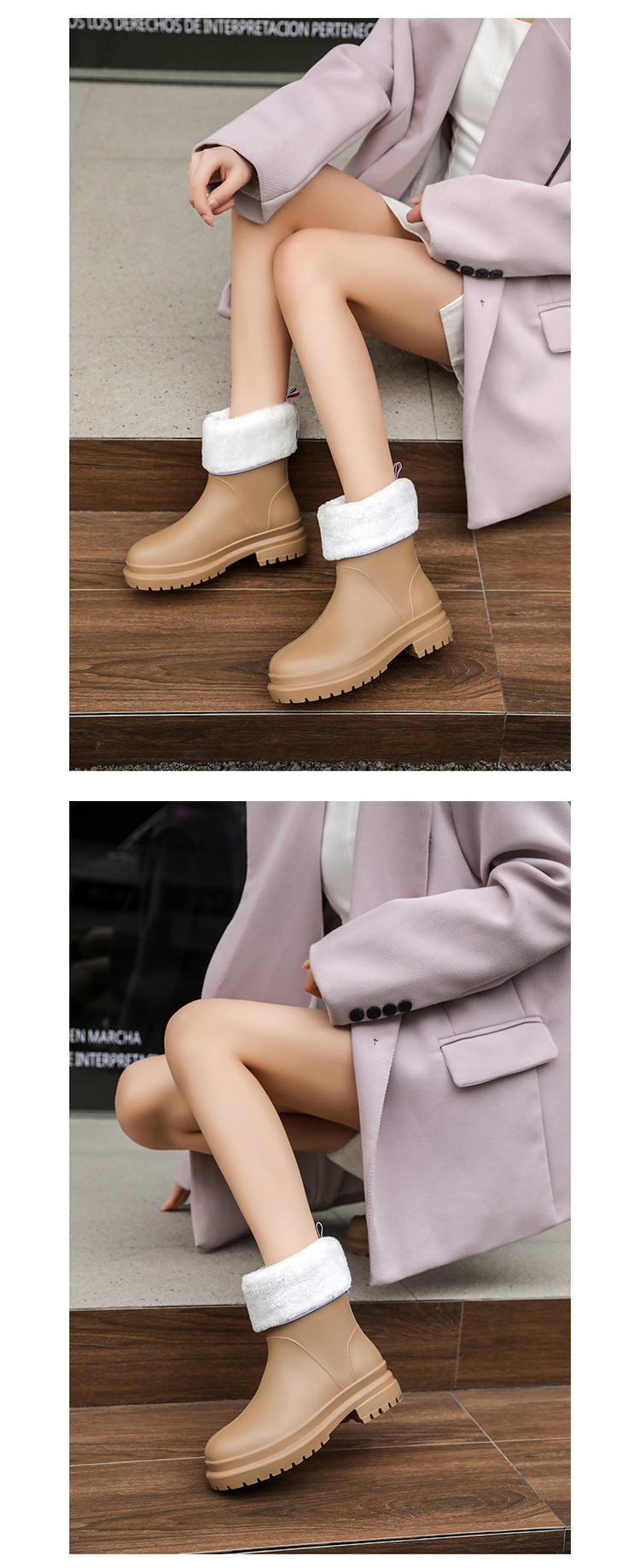 FDesigner boots Martens boots martin  women sneakers black white leather short booties winter snow outdoor warm shoes_voghion.com