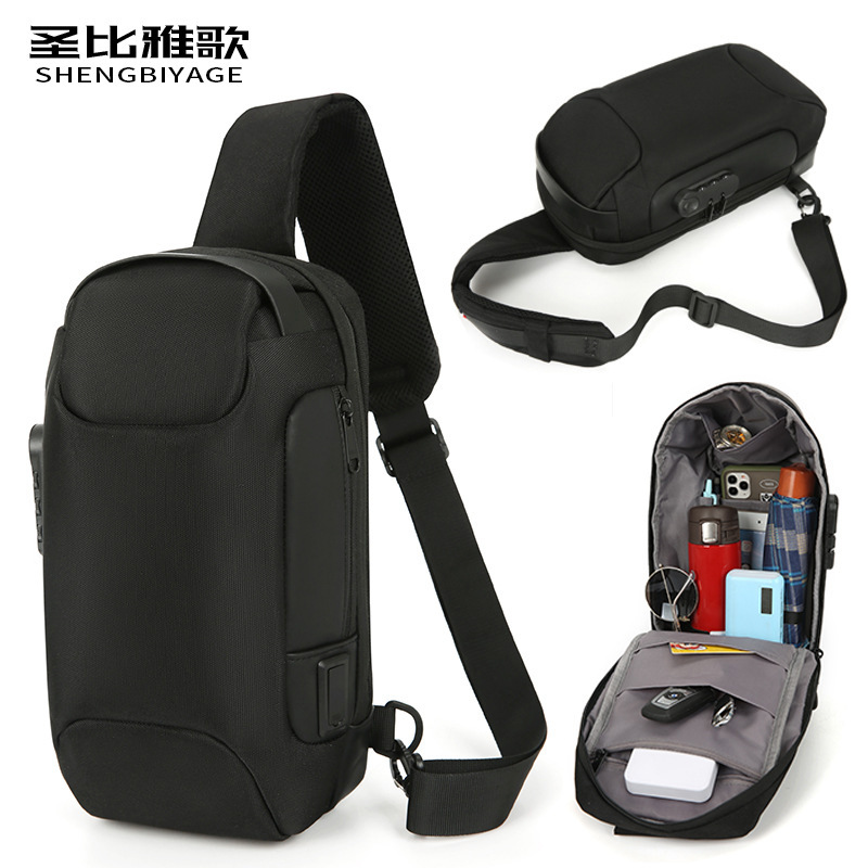 Bolsa de pecho antirrobo para hombres nueva simple gran capacidad crossbody coche deportivo estilo hombres mochila multifuncional bolso de hombro casual
