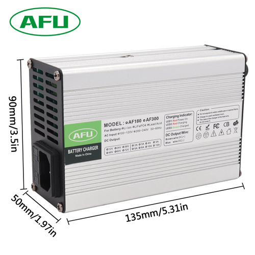 58.4V 4A 5A Charger Compatible with 16S 51.2V Lithium Iron Phosphate Battery, Connector Selectable