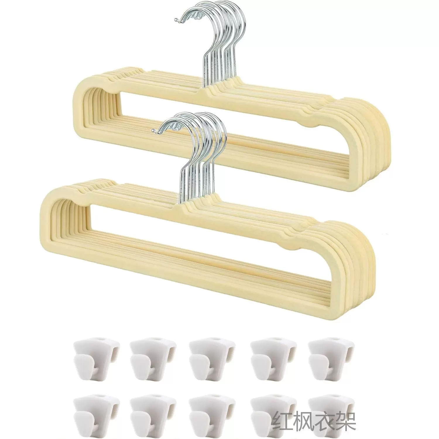 多功能无痕防滑天鹅绒衣架收纳整理用方形植绒衣架裤架节省空间架