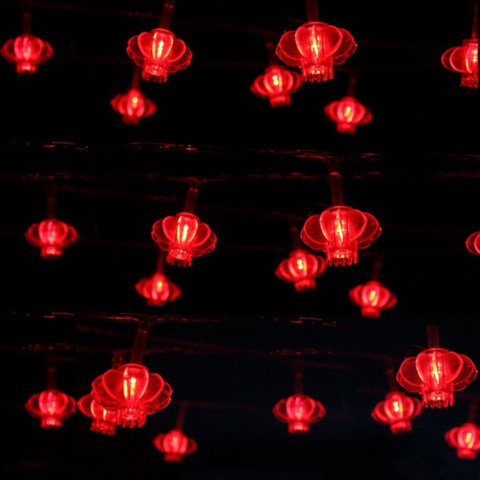 led彩燈閃燈串燈過年家用裝飾燈小紅燈籠星星燈春節新年布置掛燈