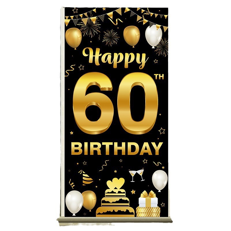 Amazon oro negro cumpleaños fiesta decoración banner feliz cumpleaños diseño de fondo póster