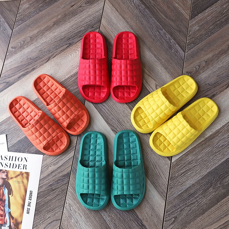Slippers Women's Summer Home Household Indoor Bathroom Slippers for Lovers Soft Bottom Mute Men's Slippers with Foam Bottom